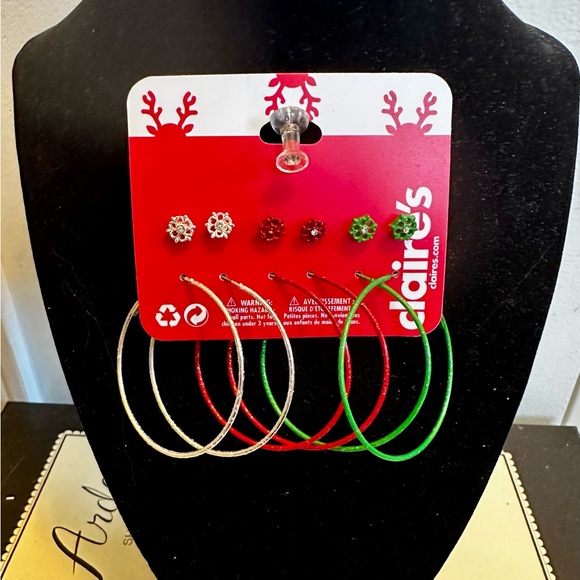 Claire's Colorful Hoop and Stud Earring Set - Picture 1 of 2